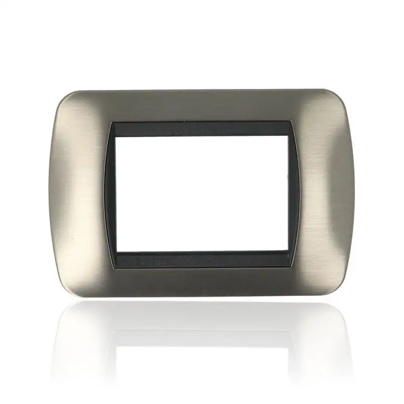 BTICINO L4803ACS - Living Int - Placca 3P Acciaio Spazzolato