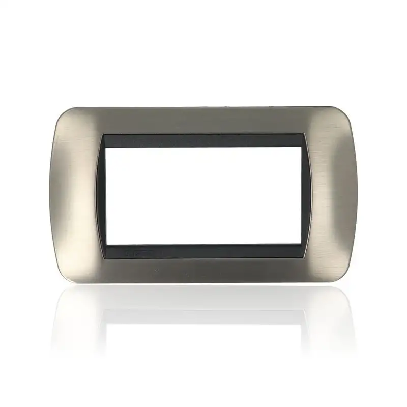 BTICINO L4804ACS - Living Int - Placca 4P Acciaio Spazzolato