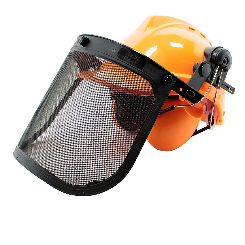 Elmetto protettivo con visiera e cuffie antirumore schermo per decespugliatore e motosega