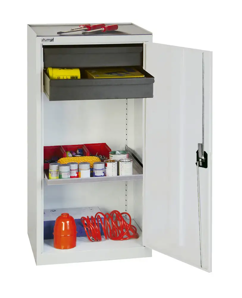 Armadio Professional 3000 per utensili e materiale, 2 cassetti alto e basso, 1 rip. a vasca, grigio