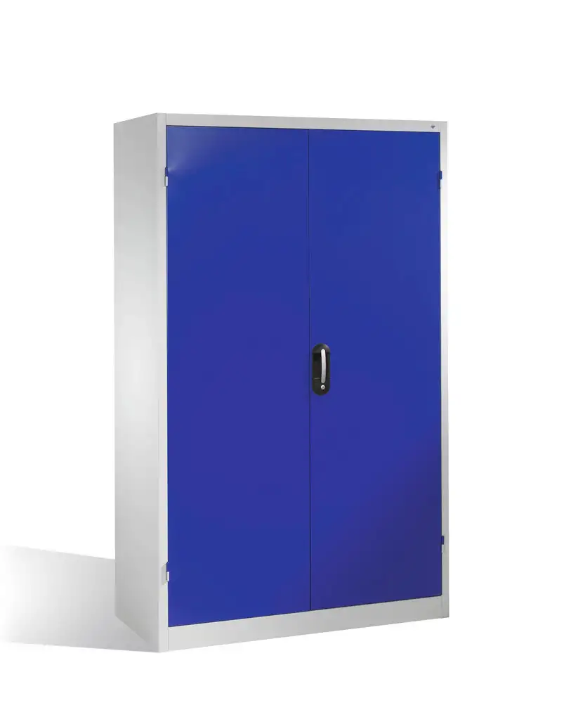 Arm. Cabo per utensili e carichi pesanti, porte a batt., 4 rip., L1200, P500, H1950 mm, grigio/blu