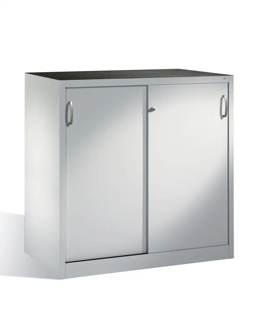 Armadio ausil. Cabo per utensili, con porte scorrevoli, 2 ripiani, L 1200, P 600, H 1200 mm, grigio