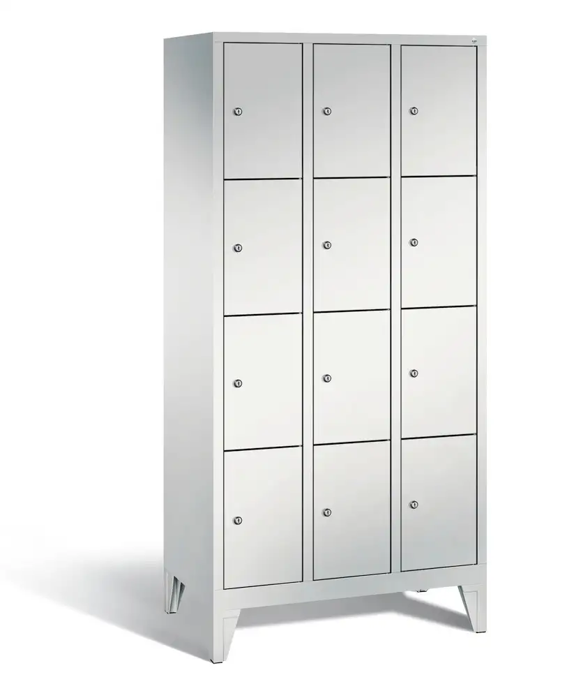 Armadio Cabo a scomparti, su piedini, 12 scomparti, L 900, H 1850, P 500 mm, grigio/grigio