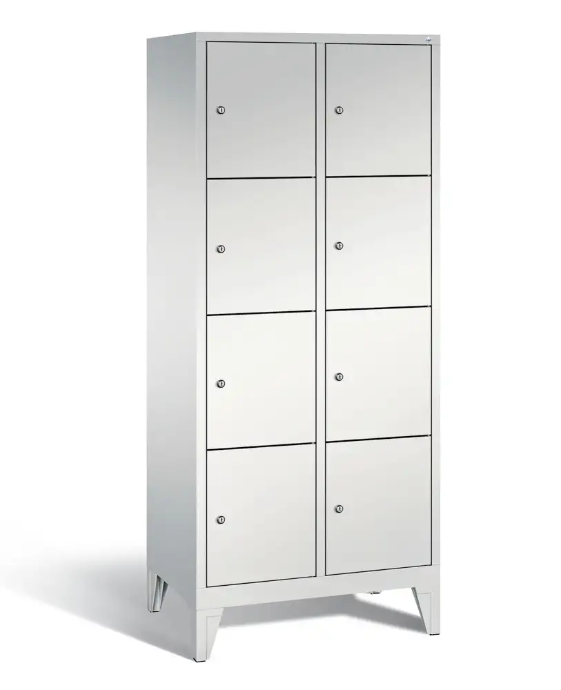 Armadio Cabo a scomparti, su piedini, 8 scomparti, L 810, H 1850, P 500 mm, grigio/grigio