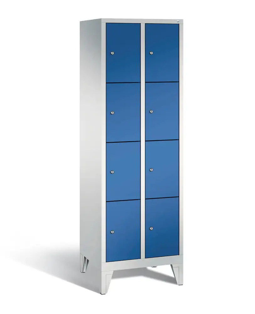 Armadio Cabo a scomparti, su piedini, 8 scomparti, L 610, H 1850, P 500 mm, grigio/blu