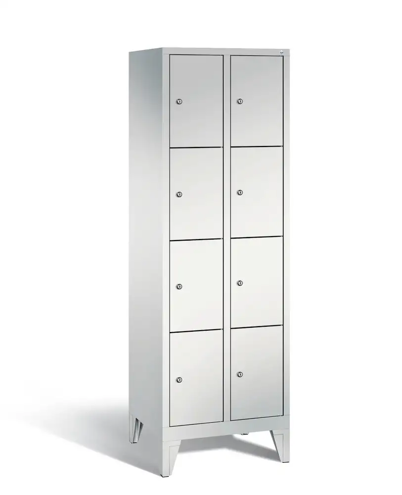 Armadio Cabo a scomparti, su piedini, 8 scomparti, L 610, H 1850, P 500 mm, grigio/grigio