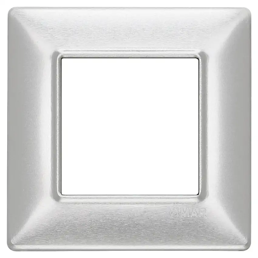 Placca 2M Alluminio Spazzolato - Vimar Serie Plana