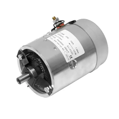Motore 2 KW, 24 Volts, aperto, albero millerighe, senso di rotazione antiorario senza relè BAR