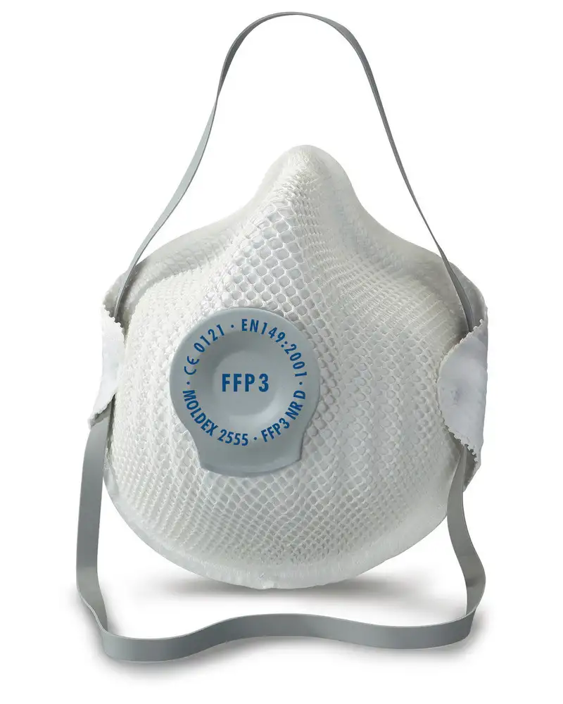 Maschera protett. Moldex Klassiker, 2555, FFP3 NR D, preformata, con valvola espiraz., conf.=20 pz.