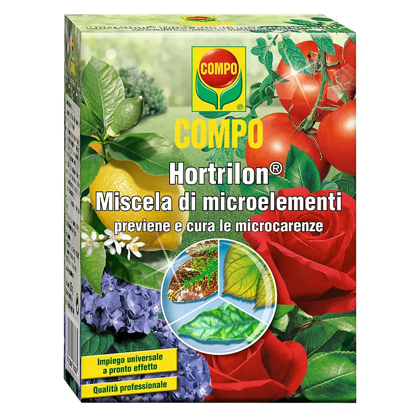 Concime "Hortilon" granulare rinverdente, miscela di microelementi evita la caduta delle foglie 25 gr