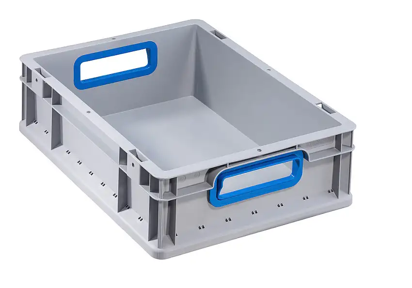 Contenitore impilabile Euro classic-line B, incavi di presa aperti blu, PP, 400x300x120 mm, 16 pz.