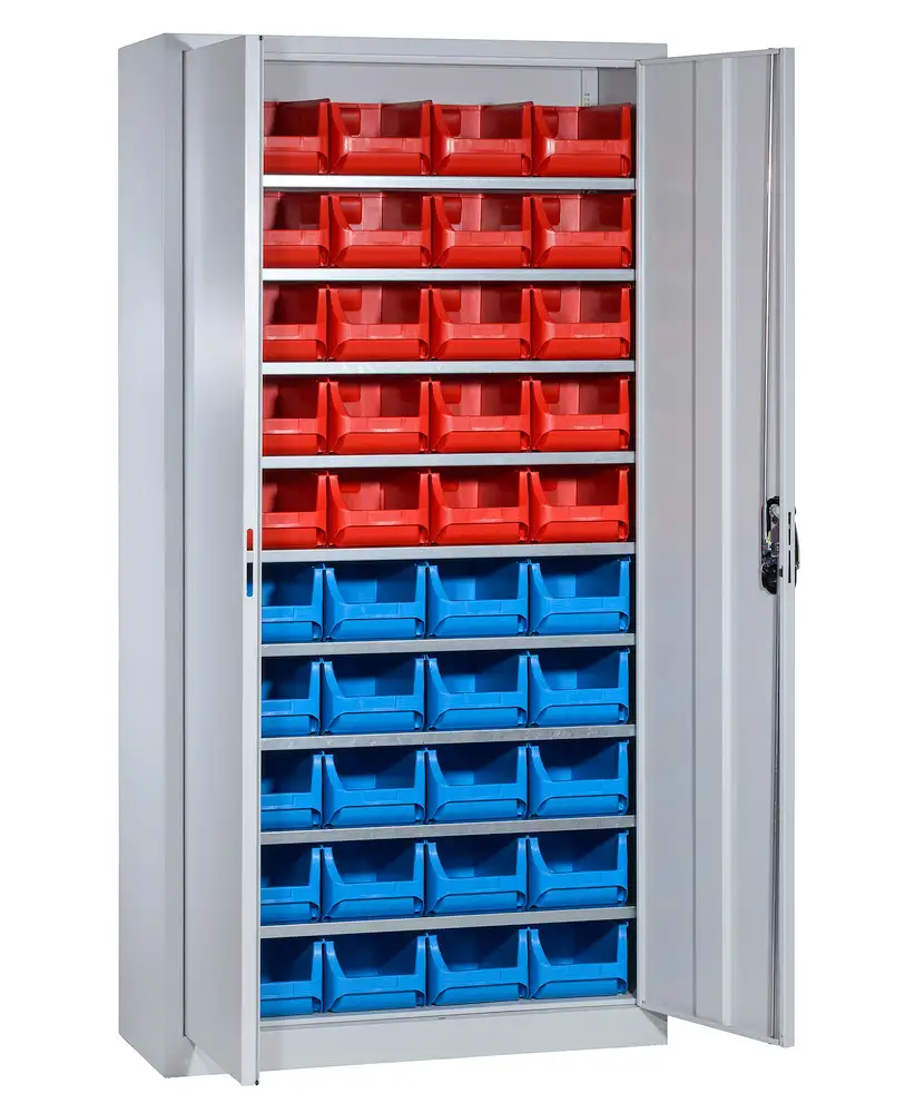Armadio da magazzino con 40 cassette per minuterie pro-line A, 1000 x 420 x 1980 mm