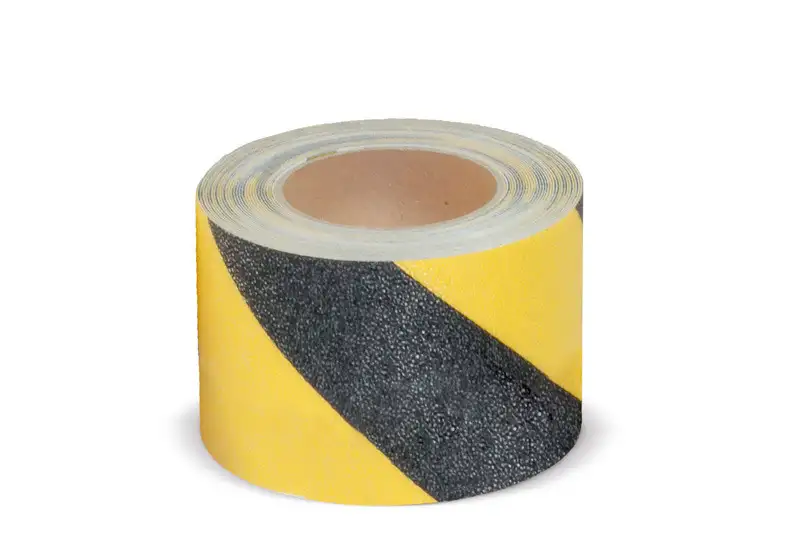 Strato antiscivolo m2™, Easy Clean, nero/giallo, rotolo 150 mm x 18,3 m