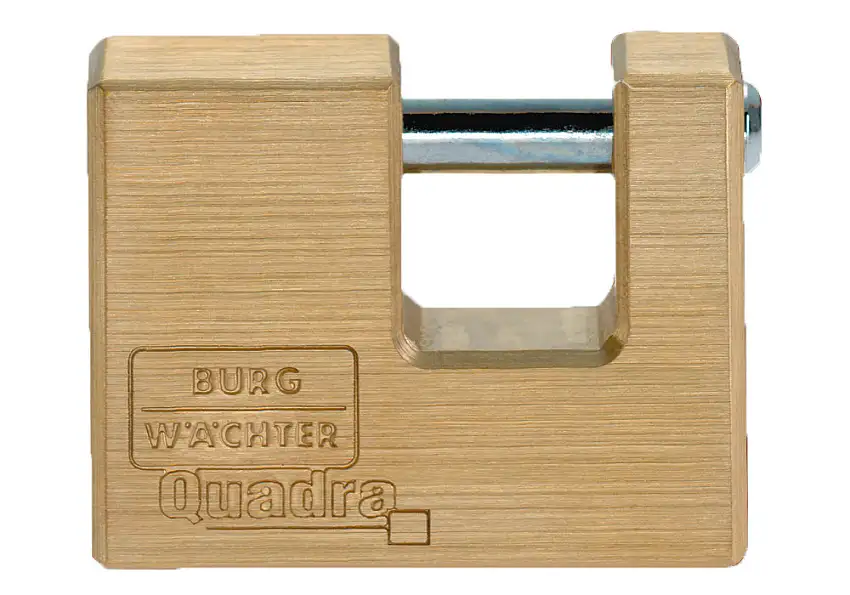 BURG-WÄCHTER Lucchetto cilindrico 444 90 Quadra, con corpo massiccio in ottone, confezione = 3 pz.