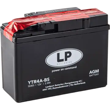 Batteria Per Moto Landport Modello YTR4A-BS Con Tecnologia Absorbent Glass Mat