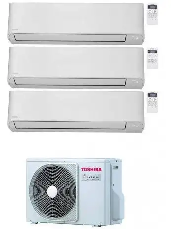 Condizionatore Climatizzatore Toshiba Trial Seiya R-32 10000+10000+18000 BTU Con RAS-3M26U2AVG-E Wi-Fi Optional