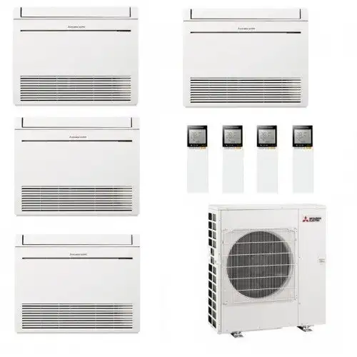 Condizionatore Climatizzatore Mitsubishi Electric Quadri a Pavimento R32 MFZ-KT 9+9+12+12 BTU Con MXZ-4F72VF4 Wi-Fi Optional