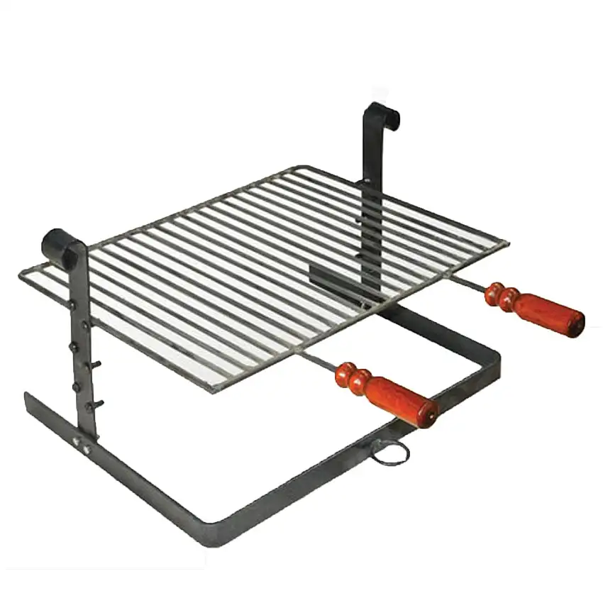 Bistecchiera per barbecue e camino griglia regolabile in ferro battuto "Made in Italy"