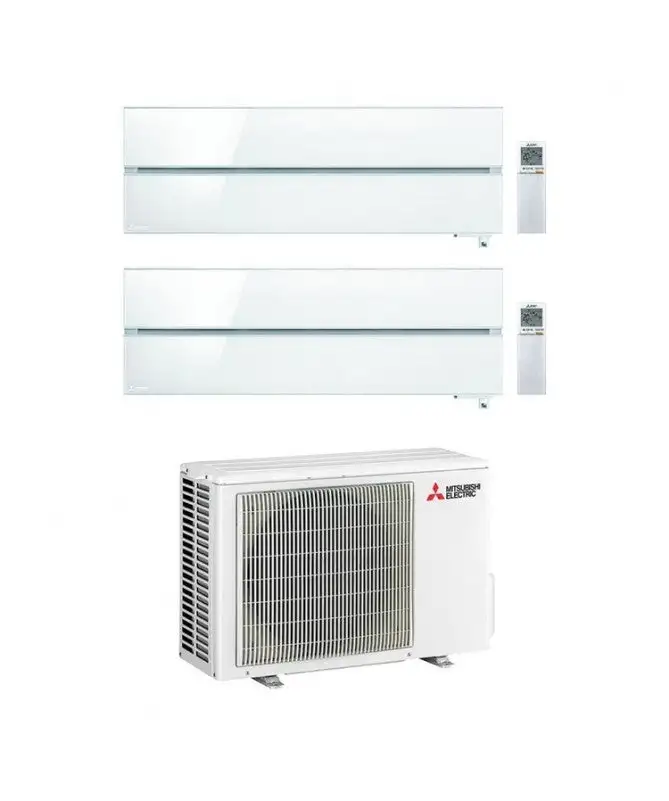 Condizionatore Climatizzatore Mitsubishi Electric Dual Split Kirigamine Style Pearl White R-32 12+12 BTU Con MXZ-3F68VF4 Wi-Fi Integrato