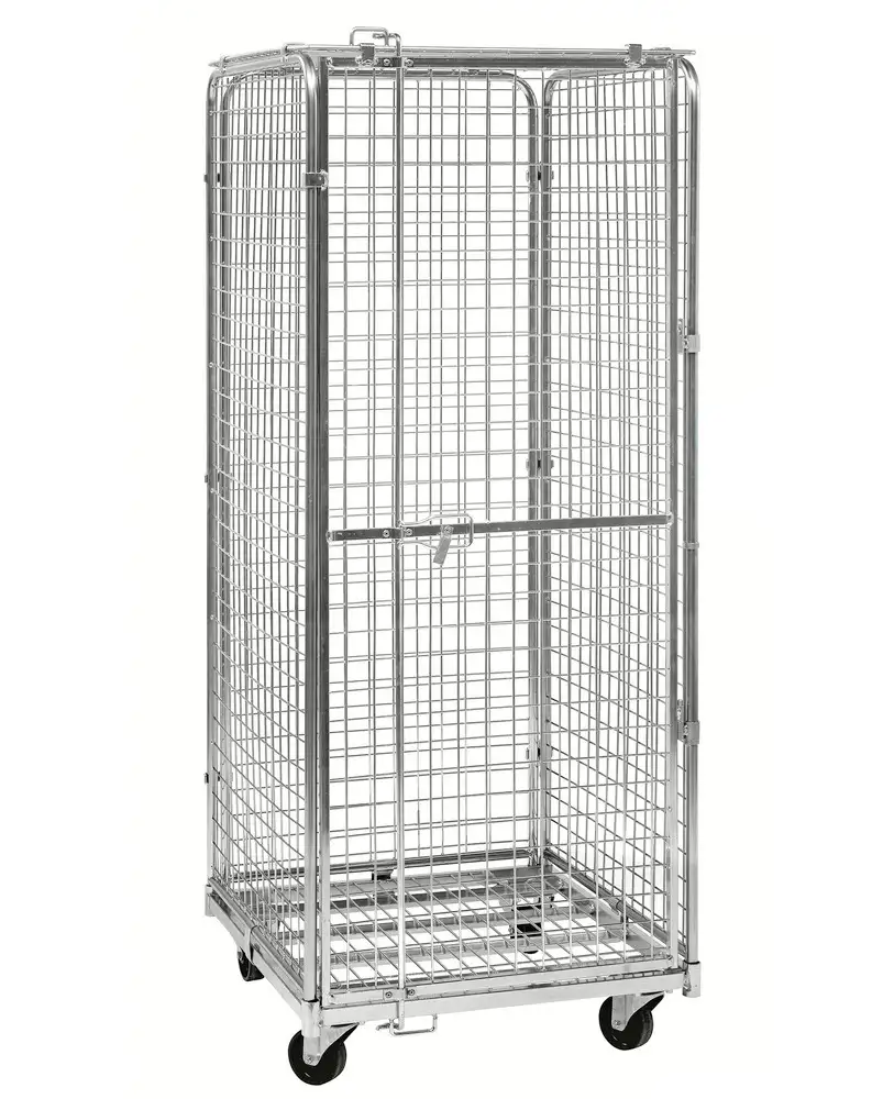 Contenitore mobile KM antimanomissione, 5 lati con 1 porta, P x L x H 720 x 830 x 1840 mm, freno