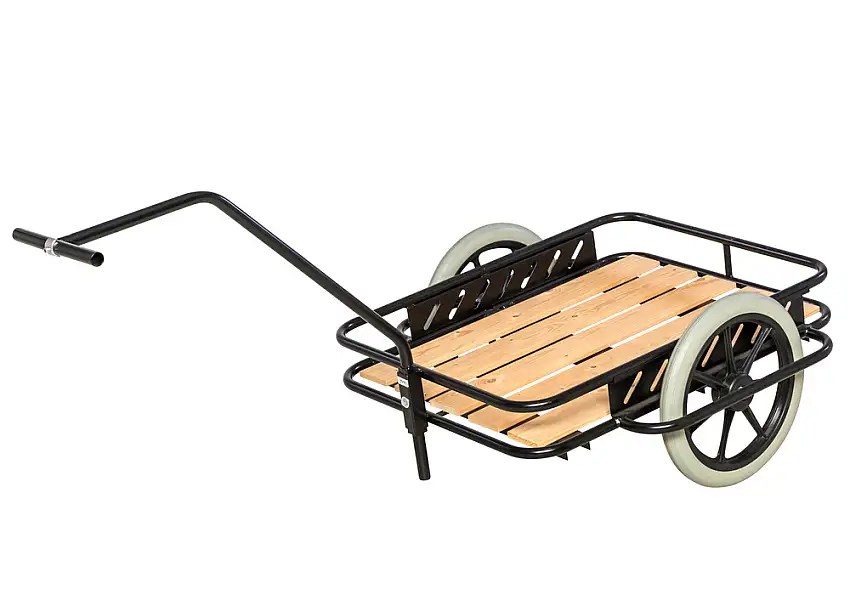 Carrello manuale KM, 2 ruote antiappiattimento, Ø 400 mm, portata 150 kg