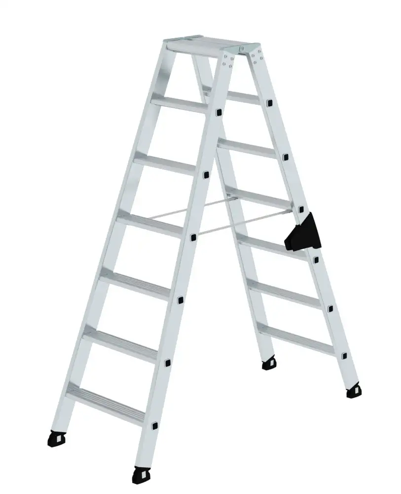 Scala a libro a gradini, in all., access. sui 2 lati, con zona d’impugn. Ergo-pad®, 2 x 7 gradini
