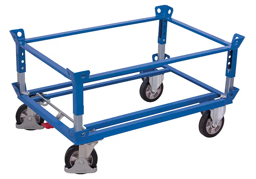 Telaio mobile in acciaio con ruote in gomma piena, EasySTOP, 1210 x 810 x 650 mm