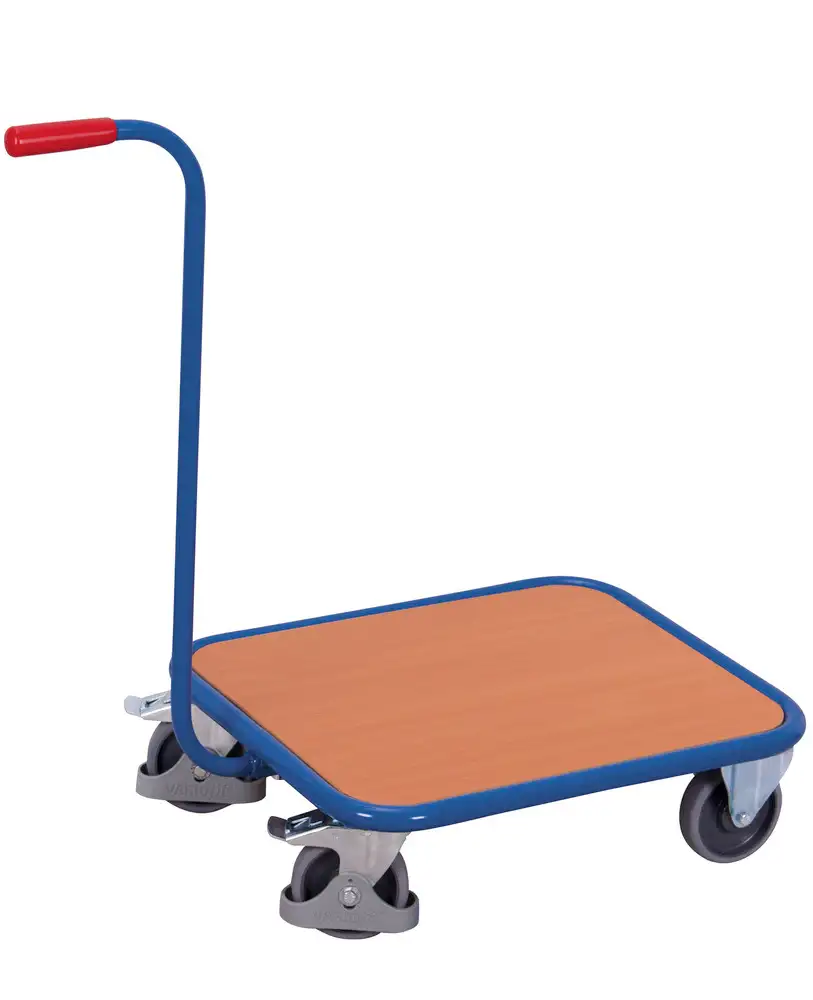 Carrello in acciaio con maniglia, 1 ripiano, rivestito a polvere, 605 x 500 mm