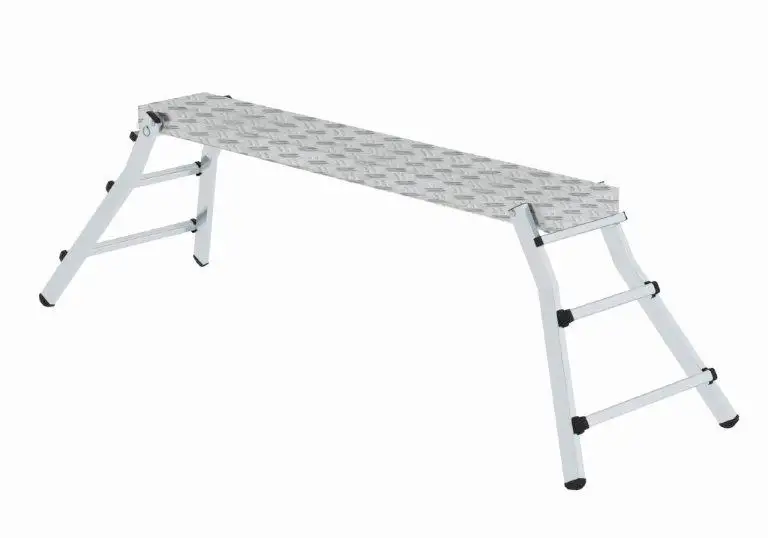 Piattaforma da lavoro in alluminio, con piedini ribaltabili, altezza circa 0,70 m