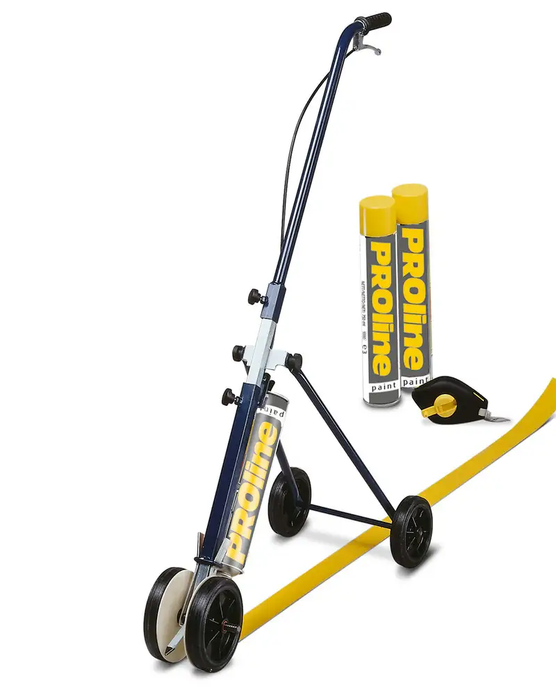 Set per marcatura, consistente in tracciatore mobile 50 e 2 lattine di vernice, giallo