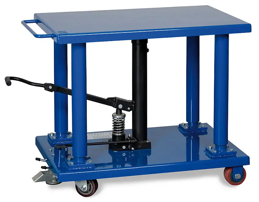 Tavolo mobile di sollevamento con sistema idraulico 800 x 1200 mm, portata 900 kg