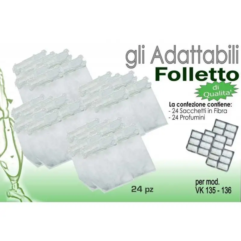 24 PZ SACCHETTI FOLLETTO VORWERK VK 135 136 COMPATIBILI  24 profumini