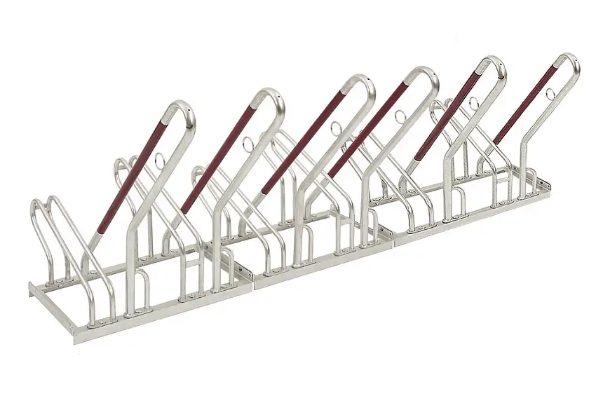 Rastrelliera per biciclette con asta di appoggio, per 6 bici