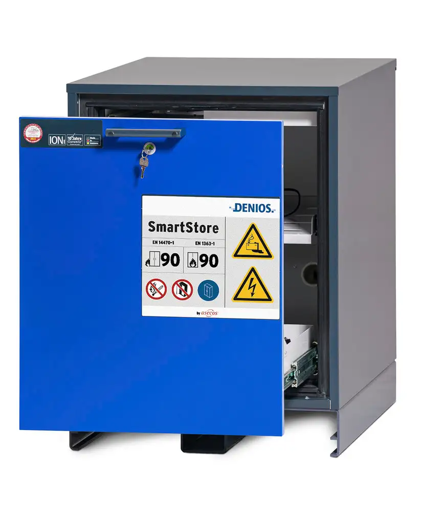Armadio caricabatterie asecos, x batt. agli ioni di litio, armadio sottobanco SmartStore, L 600 mm