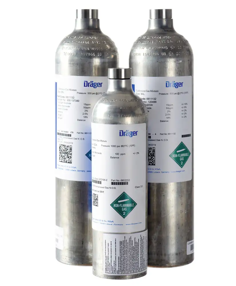Gas di prova Dräger, 60 litri, idrogeno (H2), aria, 1000 ppm