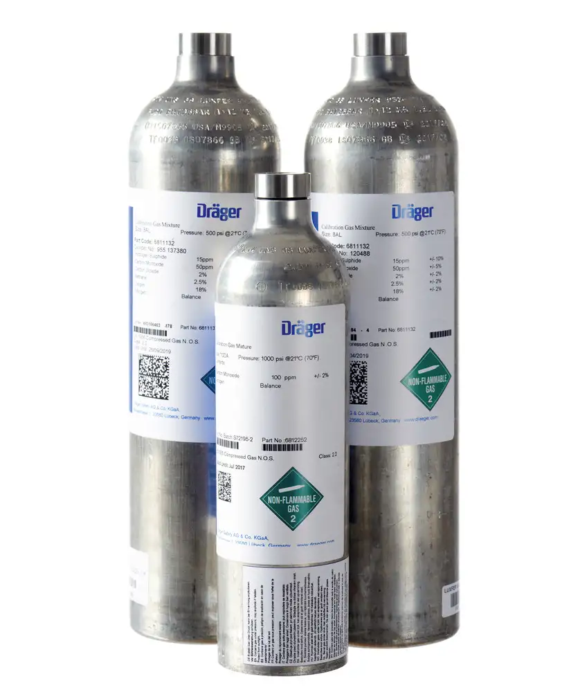 Gas di prova Dräger, 60 litri, ossigeno (O2), 18 vol.-%
