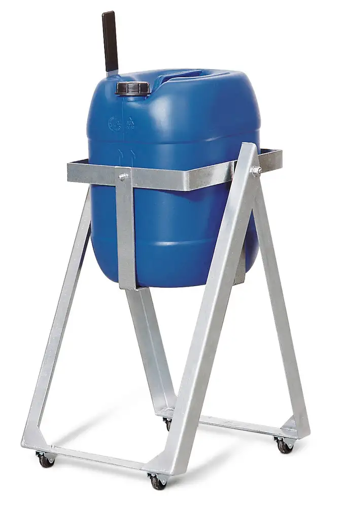 Supporto di travaso tipo AB30-V in acciaio, zincato, per contenitori in plastica da 20/30 l