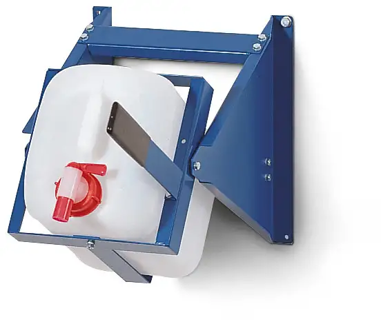 Supporto di travaso tipo AB10-L in acciaio, verniciato, per contenitori in plastica da 10 l RAL5010