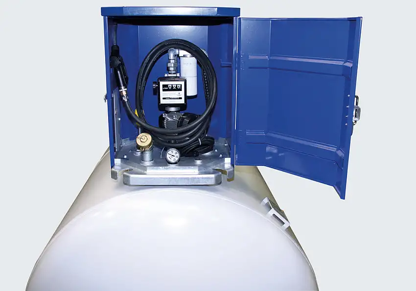 Distributore stazionario diesel KA, 1000 litri, con pompa 230V e accessori