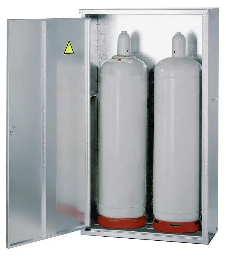 Armadio per 2 bombole di gas da 33 kg, porta a 1 battente sulla destra, zincato