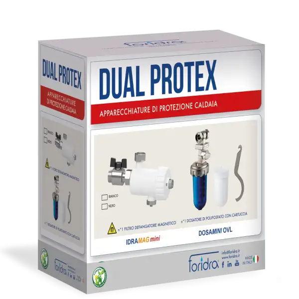 Kit Salvacaldaia Foridra Dual Protex Contenente Idramag Mini + Dosamini OV Colore Defangatore Bianco