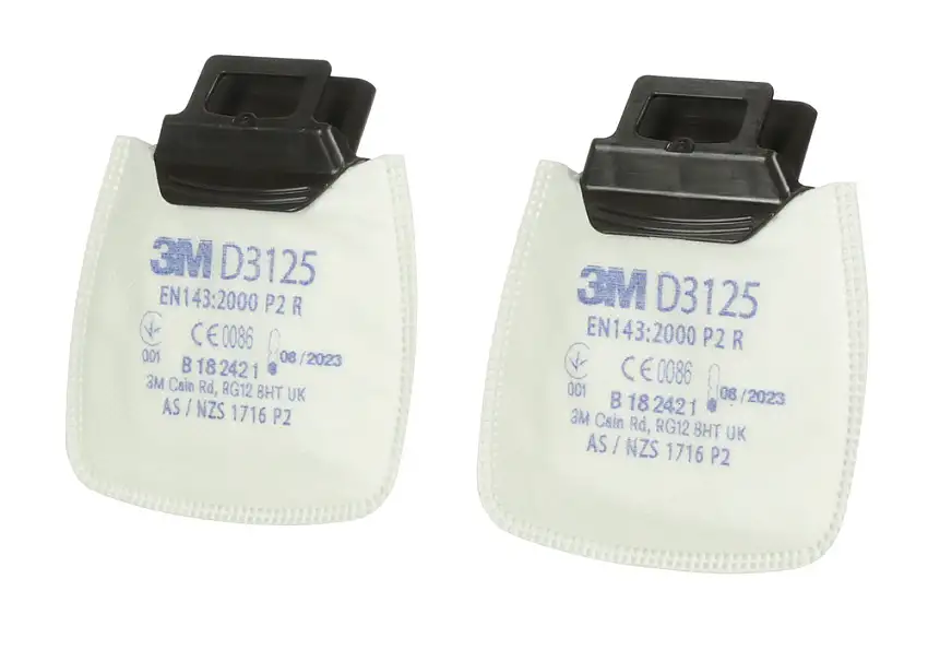 Filtro antiparticolato 3M Secure Click D3125 P2 R, per semimaschere della serie HF-800, 1 paio