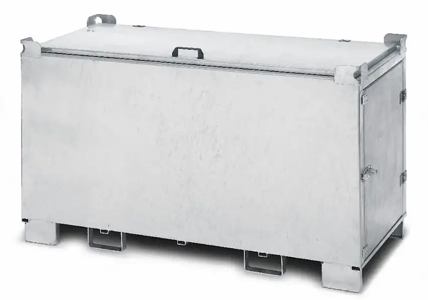Contenitore sicur. per tubi al neon, omol. per trasp.ADR, acc., con porta e coper. ribalt., L=1670mm