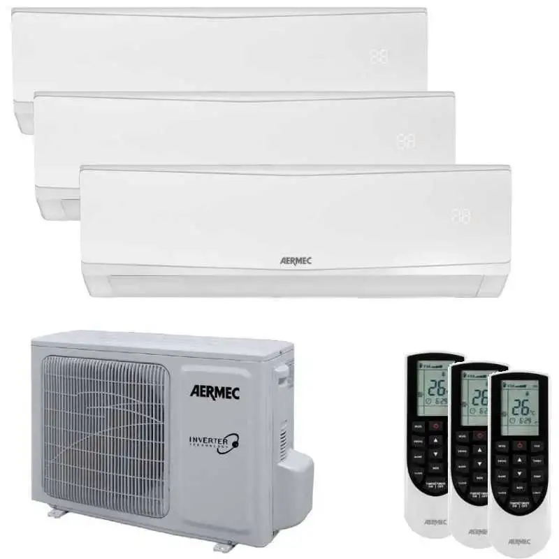 Condizionatore Climatizzatore Aermec Trial Split Inverter Modello SPG 9000+12000+12000 R-32 Con MPG730 Wi-Fi Optional