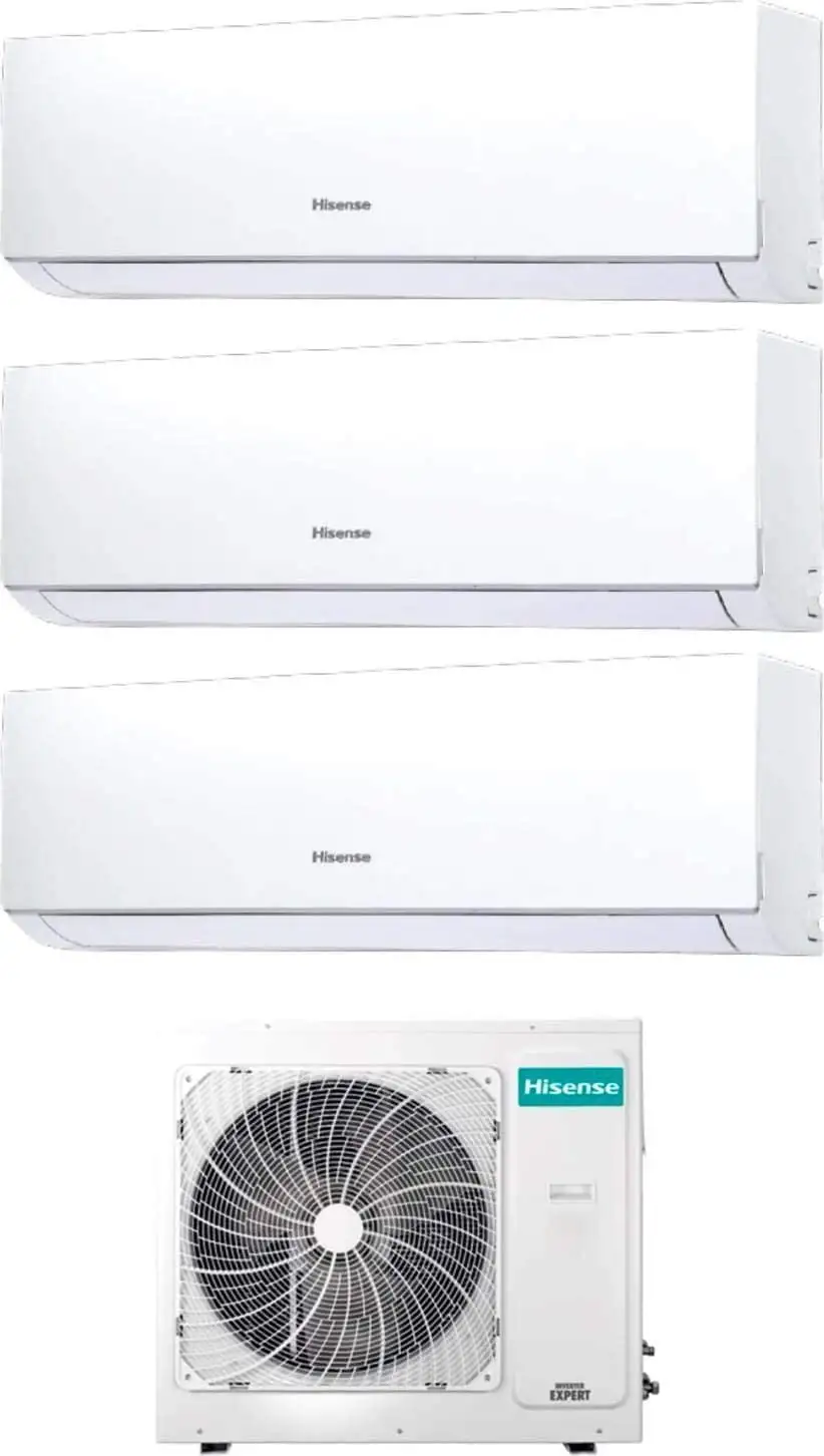 Condizionatore Climatizzatore Hisense Trial Split Inverter R-32 Serie Ecosense 9000+9000+9000 Con 3AMW62U4RJC Wi-Fi Integrato