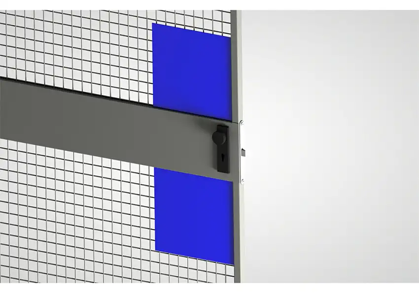 Sistema di pareti divisorie 9200, set intercamb. con protez. dall'inserimento di mani, blu oltremare