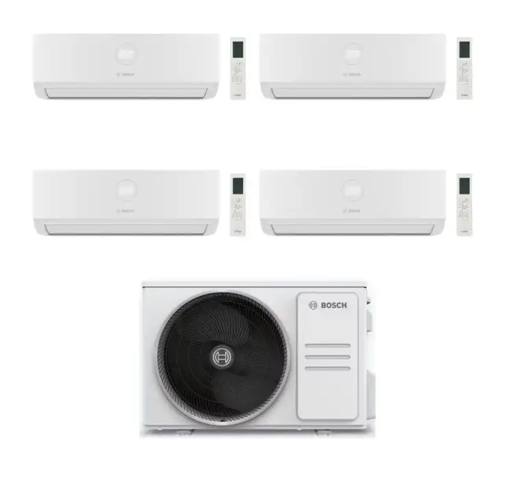 Condizionatore Climatizzatore Junkers Bosch Quadri Split Inverter R-32 Serie Climate 7000i White 7000+7000+9000+12000 BTU Con 5000M 125/5 E Wi-Fi Integrato 7+7+9+12