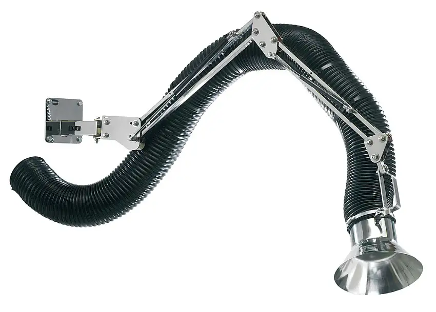 Braccio aspirante ATEX con telaio in acciaio inossidabile, lungo 1,5 m
