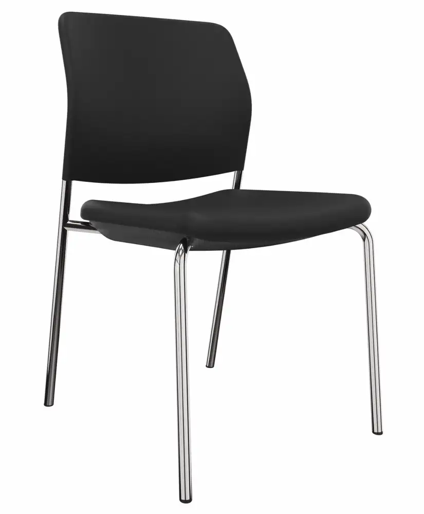 Sedia per visitatori DENIOS Cay, 4 gambe, impilabile, nera