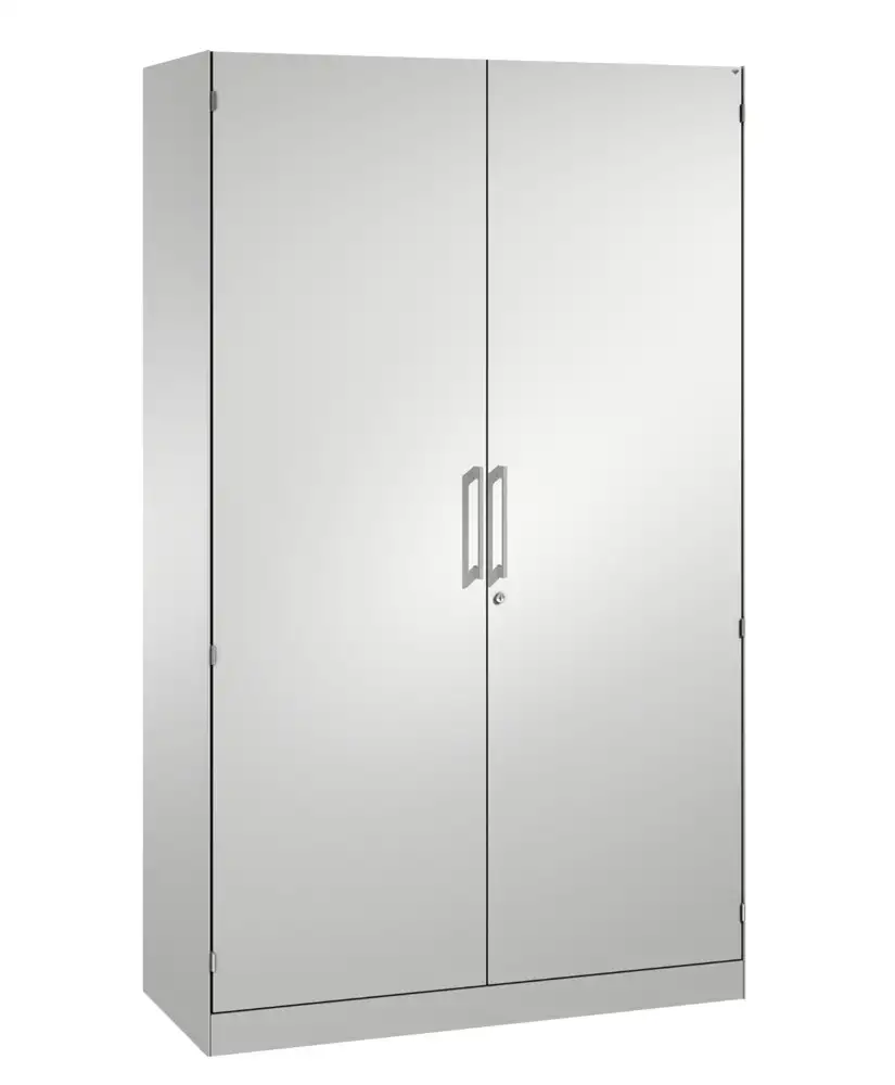 Armadio C+P Asisto con porte a battente, 1200 x 435 x 1980 mm, grigio chiaro